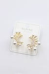 İncili Taşlı Küpe - Altın