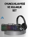 Işıklı  Klavye Mouse Ve Bluetooth Kulaklık Seti Türkçe Q Usb