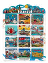 İstanbul Temalı Silikon Buzdolapı Süsü Magnet 12'li Set Alk5806
