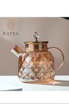 Kabartmalı Borosilikat Cam Demlik 1000ml Royaleks-CM-2006