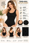 Kadın Geniş Askılı Çıtçıtlı Body Siyah, Esnek Kumaş, Vücuda Oturan Basic Kadın Body - ryl - 2701