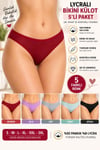 Kadın Likralı Bikini Külot 5'li Paket, Yumuşak Kumaş, Günlük Kadın İç Çamaşırı - ryl -500