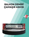 Kare Küpeşte Uyumlu Balkon Çamaşır Askısı 25x60 Cm Beyaz Pratik