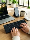 Katlanır Bluetooth Klavye Telefon Tablet Laptop Uyumlu Kablosuz Klavye