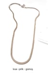 Kısa İtalyan Çelik Kolye-45 CM - Gümüş