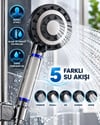 Klor Ve Kireç Filtreli Duş Başlığı 5 Farklı Su Akışı Masaj Etkili Filtreli Duş Başlığı