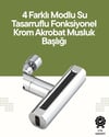 Krom Musluk Başlığı | 4'ü 1 Arada Su Çıkışı | Kolay Montajlı