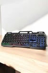 Led Işıklı  Klavye Usb Girişli Rgb Işıklı Q Klavye Mouse Hediyeli