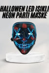 Led Işıklı Neon Maske Cadılar Bayramı Maskesi Korkunç Korku Maskesi
