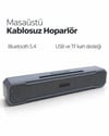Metal Izgara Ön Yüzeyli Uzun Gövdeli Usb Destekli Kablosuz Masaüstü Hoparlör