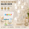 Metalik İnci Beyaz Balon 28 cm (11'') - 100 Adet