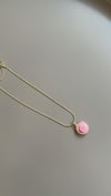 Mineli Kapaklı Kolye - Pembe