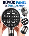 Modern Tasarımlı 6 Modlu Filtreli Duş Başlığı Büyük Panel Metalik Siyah Duş Atı