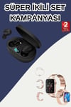 Nabız Ölçer Hediye Bileklikli Akıllı Saat Ve Dijital Göstergeli Bluetooth Kulaklık Çoklu Şarj Girişi