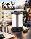 Otomobilde Kullanıma Uygun 12v Çakmak Soketli Paslanmaz Çelik Pratik Su Isıtıcı Kettle