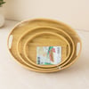Oval Bambu Ahşap Tepsi Seti 3'lü (20x29, 26x36, 31x45 cm)
