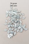 Oya Abiye Bileklik Kolye Pleksi Metalik Plastik Pul Gümüş Renk 24 gram 240 adet - BNC586