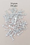 Oya Abiye Bileklik Kolye Pleksi Metalik Plastik Pul Gümüş Renk 24 gram 150 adet - BNC589