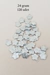 Oya Abiye Bileklik Kolye Pleksi Metalik Plastik Pul Gümüş Renk 24 gram 120 adet - BNC584