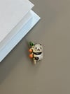 Panda Broş - Beyaz