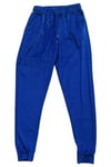 Parlak Kadife Cepli Pantolon Eşofman Pijama Altı Unisex Lastikli Paça Mavi