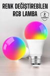 Renk Değiştirebilen Rgb Işıklı Led Ampul A+enerji 10 Watt Led Işık