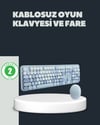 Retro Daktilo Stilli Kablosuz Klavye Mouse Seti – Sessiz Ve Şık