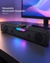 Rgb Işıklı Bluetooth 5.4 Masaüstü Soundbar Hoparlör Usb Destekli Siyah