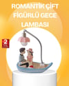 Romantik Çift Figürlü Gece Lambası Sandal Model Sevgiliye Özel Hediye