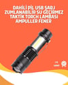 Şarjlı Led El Feneri - 14500 Pil Dahil, 4 Işık Modu, Mini Boy
