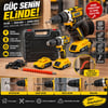 Şarjlı Matkap Seti 1850 RPM 18W Çantalı Yedek Bataryalı (Sarı)