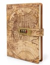 Şifreli Vintage Dünya Haritası Desenli Defter Alk6472