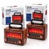 Şömineli Retro Radyo Bluetooth Hoparlör - AM/FM/SW USB/Type-C Şarjlı