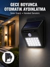 Su Geçirmez 20 Led Solar Aydınlatma | Dış Mekan İçin Pır Hareket Sensörü İle Akıllı Işık Yeni Nesil
