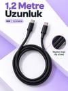 Telefon Ve Tablet İçin Type C To Type C Örgülü Şarj Kablosu