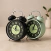 Twin Bell Metal Masa Çalar Saat 11 cm – Pilli, Işıklı, Fosforlu