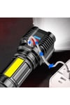 Ultra Parlak El Feneri Usb Şarj 4 Led+yan Cob Led Taktik Günlük Hayat Kamp Avcılık El Feneri
