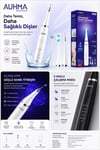 Ultrasonic Şarjlı Elektrikli Akıllı Diş Temizleme Cihazı Beyazlatıcı 5 Mod 3+1 Başlık, Ipx8 Su Geçirmez Siyah