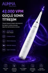Ultrasonic  şarjlı Elektrikli Akıllı Diş temizleme Cihazı Beyazlatıcı 5 Mod 3+1 Başlık, Ipx8 Su Geçirmez Beyaz