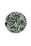 Uzun Boru Kesme Boncuk Çap 2mm Uzunluk 10 mm - 60 Gram - Desenli Gümüş - BNC283
