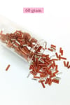 Uzun Boru Kesme Boncuk Çap 2mm Uzunluk 10 mm - 60 Gram - Kahverengi Gümüş - BNC301