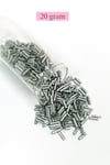 Uzun Boru Kesme Boncuk Çap 2mm Uzunluk 10 mm - 20 Gram - Desenli Gümüş - BNC244