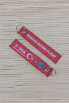 2 Adet F-35a Remove Before Flight Joint Strike Fighter Yazili Kirmizi Beyaz Nakis İslemeli Bez Anahtarlik
