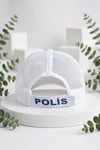 Beyaz Renkli Yazlik Fileli Trafik Polis Amir Sapka Kep