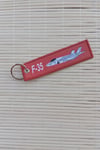 F 35 Remove Before Flight Yazili Kirmizi Beyaz Nakis İslemeli Bez Anahtarlik
