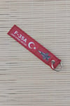 F-35a Remove Before Flight Joint Strike Fighter Yazili Kirmizi Beyaz Nakis İslemeli Bez Anahtarlik