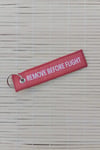 F 4e Phantom Remove Before Flight Yazili Kirmizi Nakis İslemeli Bez Anahtarlik