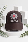 Kahverengi Bekci Yazlik Fileli Sapka Kep