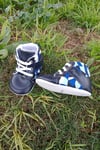 Lacivert Renkli İci Pamuklu Organik Cocuk Bebek İlkadim Bagcikli Patik Sneaker Casual Ayakkabi