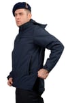 Lacivert Renkli Jandarma Asayis 5 Cepli Uzun Kollu Soguk Gecirmez Softshell Kapusonlu Taktik Mont